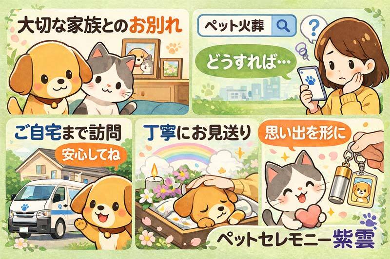 ペットセレモニー紫雲 ペット火葬の流れ ご自宅訪問 丁寧なお見送り