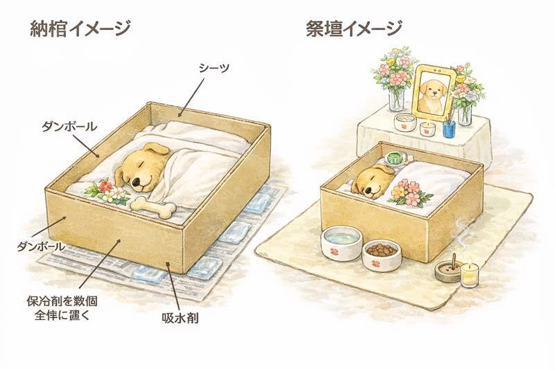 ペット火葬　納棺