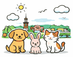 上尾市のペット火葬 犬・猫・うさぎのイメージイラスト