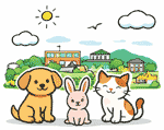 朝霞市のペット火葬 犬・猫・うさぎのイメージイラスト