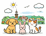 富士見市のペット火葬 犬・猫・うさぎのイメージイラスト