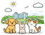 深谷市のペット火葬 犬・猫・うさぎのイメージイラスト