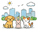 飯能市のペット火葬 犬・猫・うさぎのイメージイラスト