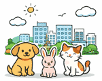 蓮田市のペット火葬 犬・猫・うさぎのイメージイラスト