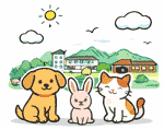 越谷市のペット火葬 犬・猫・うさぎのイメージイラスト