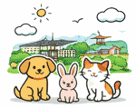 鴻巣市のペット火葬 犬・猫・うさぎのイメージイラスト