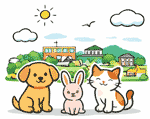松伏町のペット火葬 犬・猫・うさぎのイメージイラスト