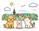 毛呂山町のペット火葬 犬・猫・うさぎのイメージイラスト