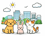 滑川町のペット火葬 犬・猫・うさぎのイメージイラスト