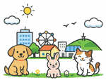 さいたま市のペット火葬 犬・猫・うさぎのイメージイラスト