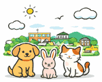 坂戸市のペット火葬 犬・猫・うさぎのイメージイラスト