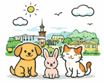 狭山市のペット火葬 犬・猫・うさぎのイメージイラスト