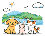 白岡市のペット火葬 犬・猫・うさぎのイメージイラスト