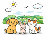 ときがわ町のペット火葬 犬・猫・うさぎのイメージイラスト