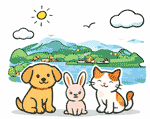蕨市のペット火葬 犬・猫・うさぎのイメージイラスト