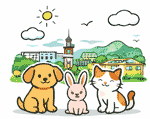 八潮市のペット火葬 犬・猫・うさぎのイメージイラスト