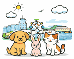 福生市のペット火葬 犬・猫・うさぎのイメージイラスト