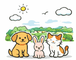 清瀬市のペット火葬 犬・猫・うさぎのイメージイラスト