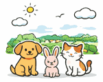国分寺市のペット火葬 犬・猫・うさぎのイメージイラスト