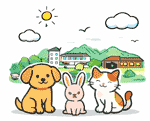 町田市のペット火葬 犬・猫・うさぎのイメージイラスト