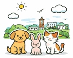 瑞穂町のペット火葬 犬・猫・うさぎのイメージイラスト