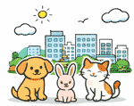 西東京市のペット火葬 犬・猫・うさぎのイメージイラスト