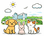 多摩市のペット火葬 犬・猫・うさぎのイメージイラスト